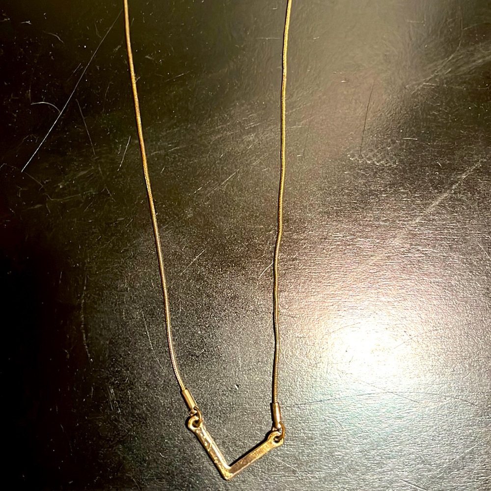 Gold V necklace